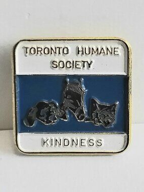 4/$20 Vintage Toronto Humane Society-Kindness Brass/Enamel Collector's Pin!!